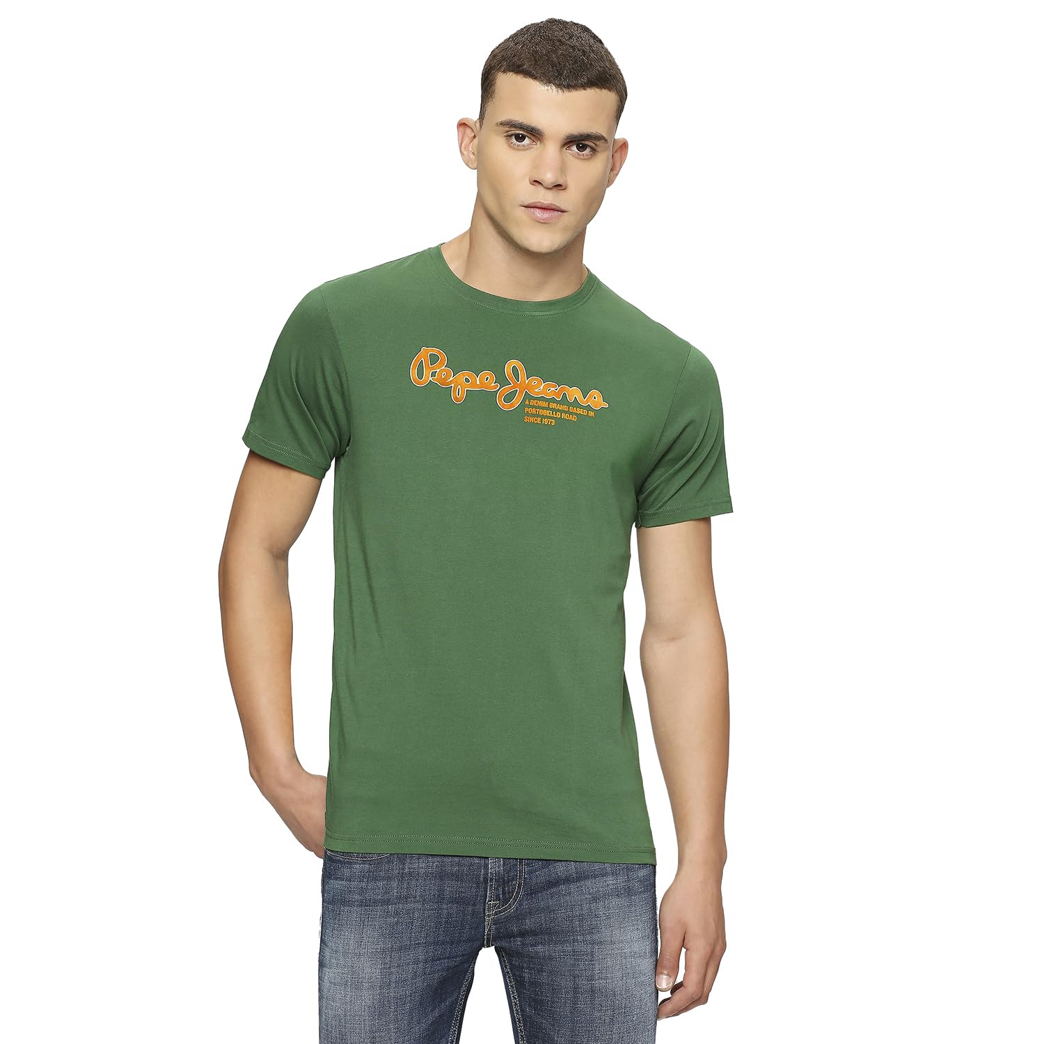 Green Crew Neck Short Sleeved T-Shirt