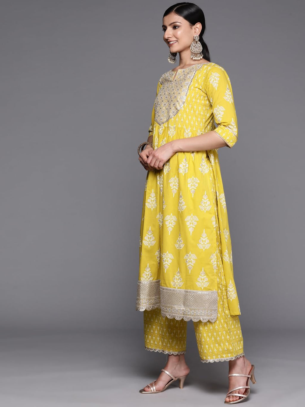 Libas WomenS Pure Cotton Kurta Sets (34252_Mustard