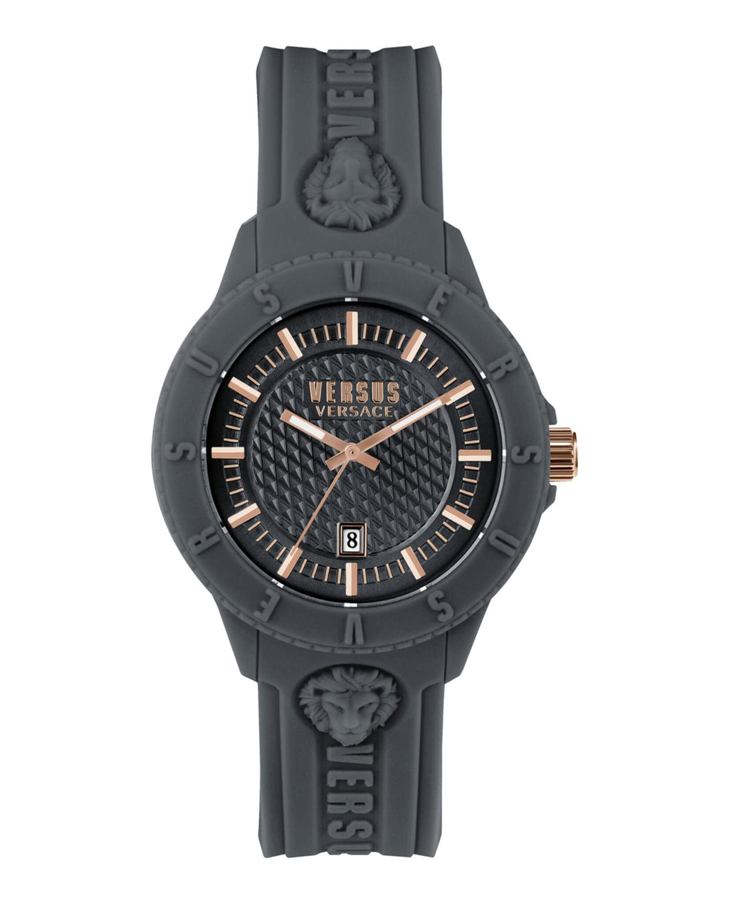Versus Versace Tokyo R Collection Luxury Mens Watch Timepiece with a Grey Strap Featuring a Grey Case and Grey Dial