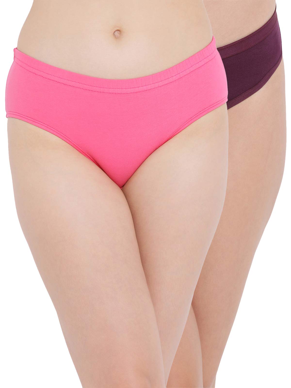 Clovia Womens Pack of 2 Cotton Low Waist Bikini Panties with Inner Elastic (PNC321120_Multicolored_L)(Colors and Prints May Var