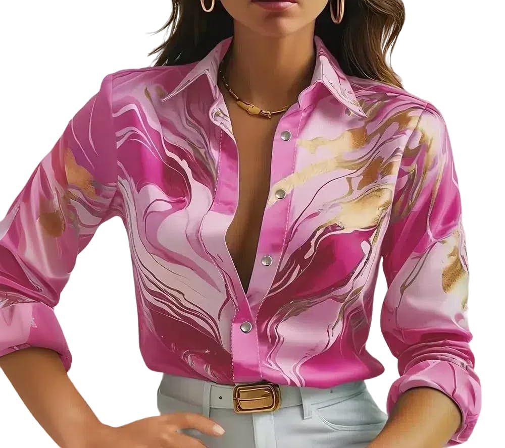 Indoprimo Satin Printed Stylish Shirt For Women