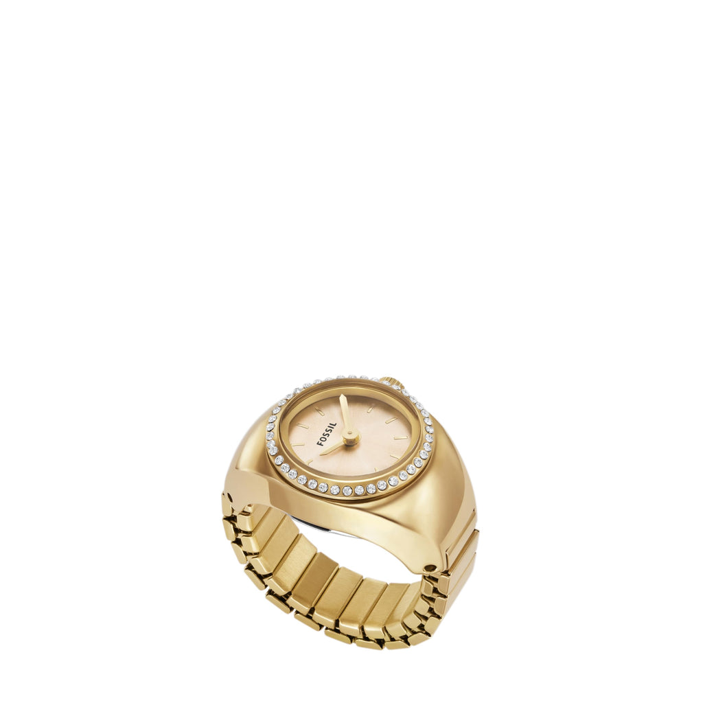 Fossil Women's Watch Ring Quartz Stainless Steel Watch, Color: Gold Glitz (Model: ES5319)