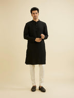 Manyavar Mens Spandex Self Design Kurta