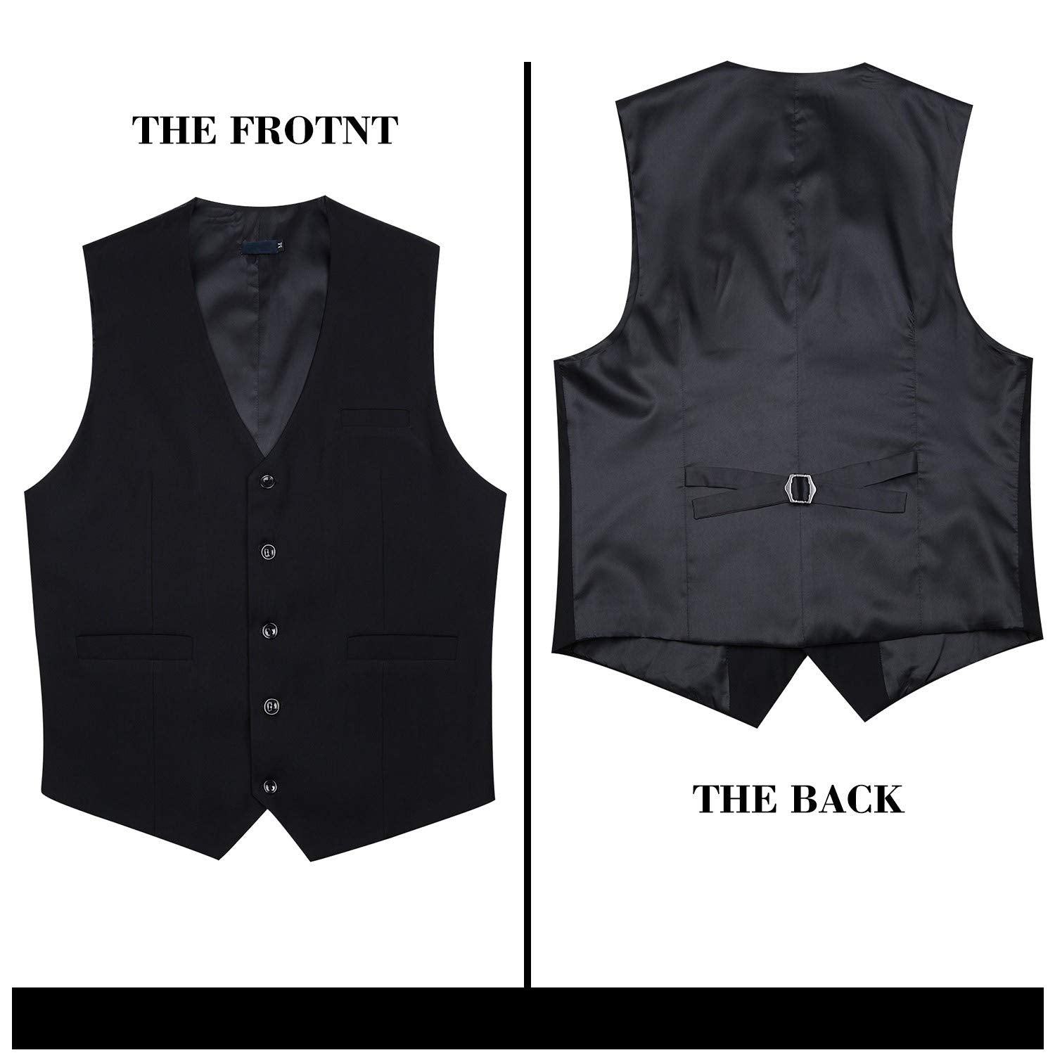 Enlision Men's Suit Vest Business Formal Dress Waistcoat Solid Color Vest for Suit or Tuxedo