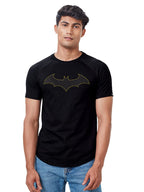 The Souled Store Men Official Batman: The Emblem Black Printed Drop Cut T-Shirts