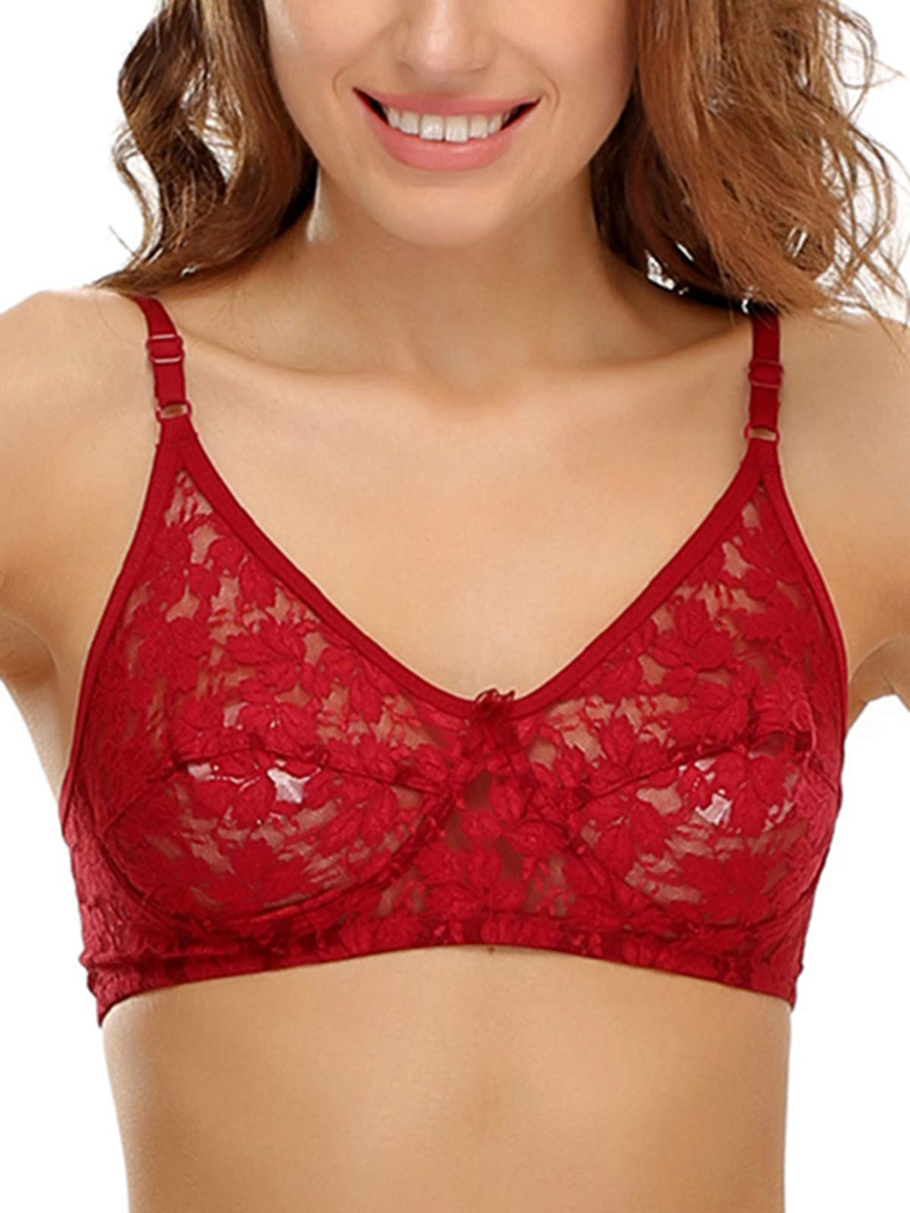 Clovia WomenS Chic Non-Padded Wirefree Bra In Maroon (Br0181Q09_Red_32B)