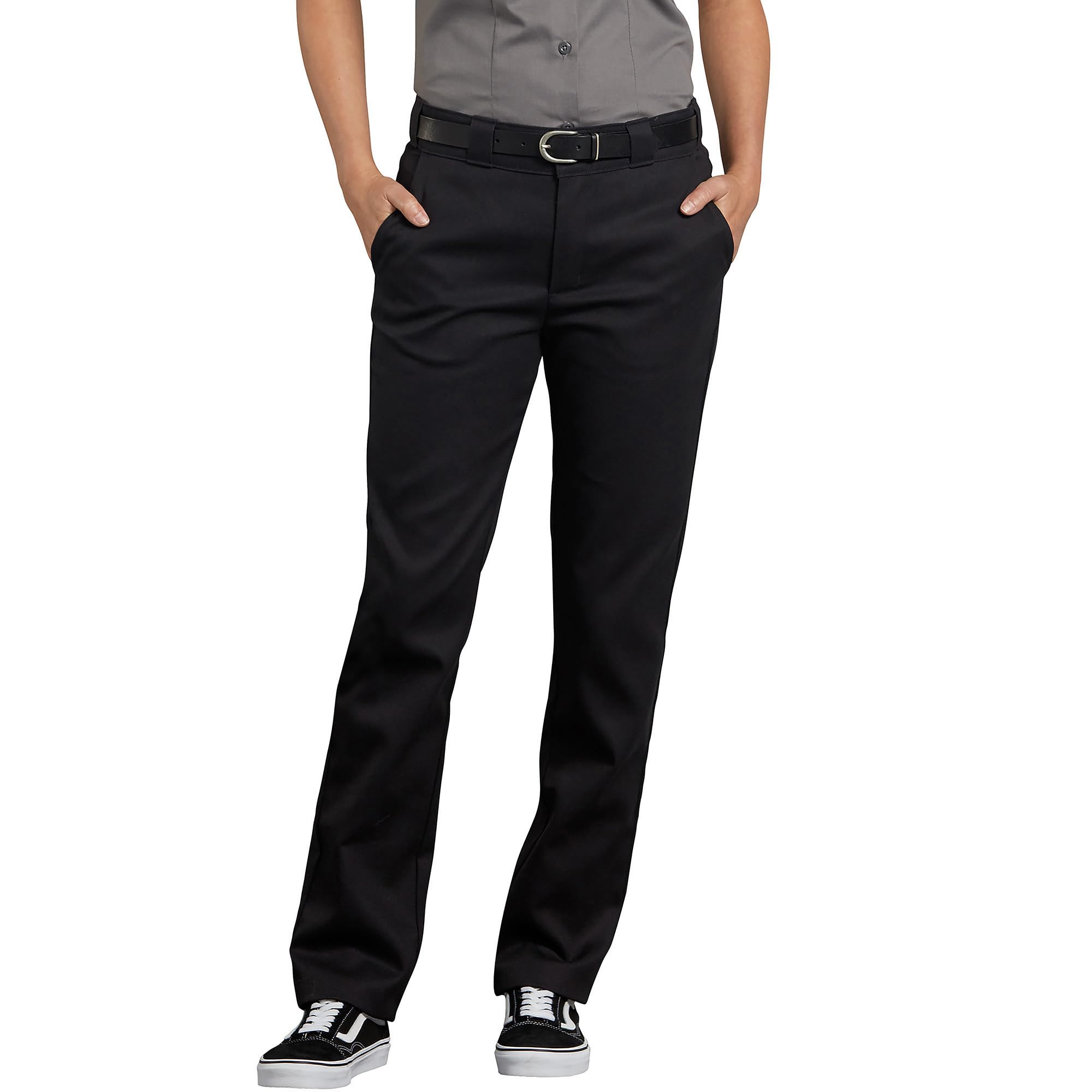 Dickies Women's Flex Slim Fit Work Pants, Black, 16