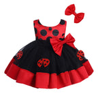 Newborn Toddler Baby Girl Princess Dress Cake Smash Birthday Tutu Dress+Headband Outfits Halloween Christmas Baptism Party Cloth