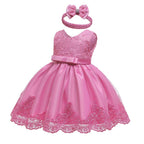 Lottle Girls Christmas Embroidery Lace Dresses Infant Easter Halloween Wedding Formal Event Dress(Dust Pink,120)