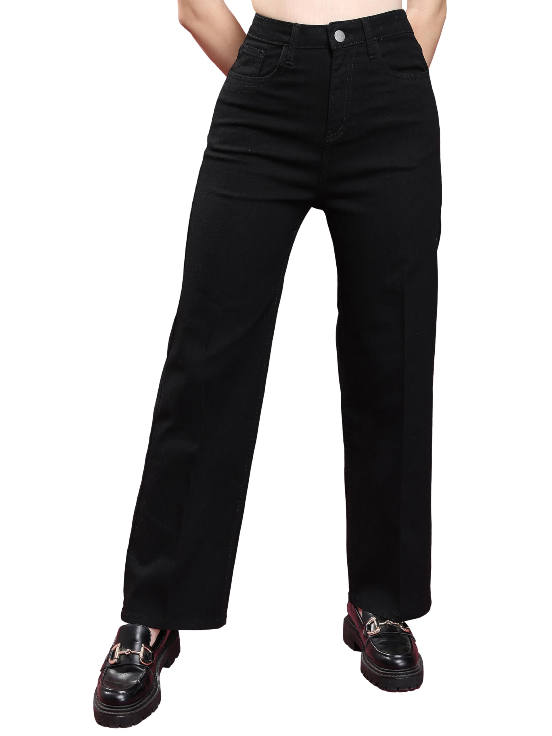 Ketch WomenS Flared Mid Rise Jeans (Pkjn000003_Black, Xl