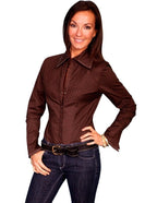 COTTON/POPLIN STRETCH PIN TUCK BLOUS