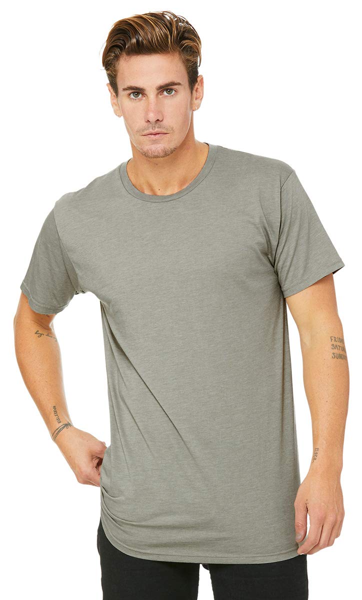 Mens Long Body Urban T-Shirt - WHITE - S(D0102H7W6FP)