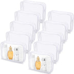 Tbestmax 10 Pack Clear Cosmetic Bags Makeup Bags Portable Waterproof TSA Approved Travel Toiletry Bags Large Organizer White, 9.