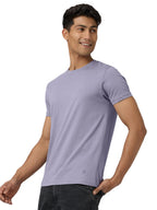 XYXX Mens Solid Regular Fit T-Shirt (XY_CR15_Tshirt_1_Grey Lilac