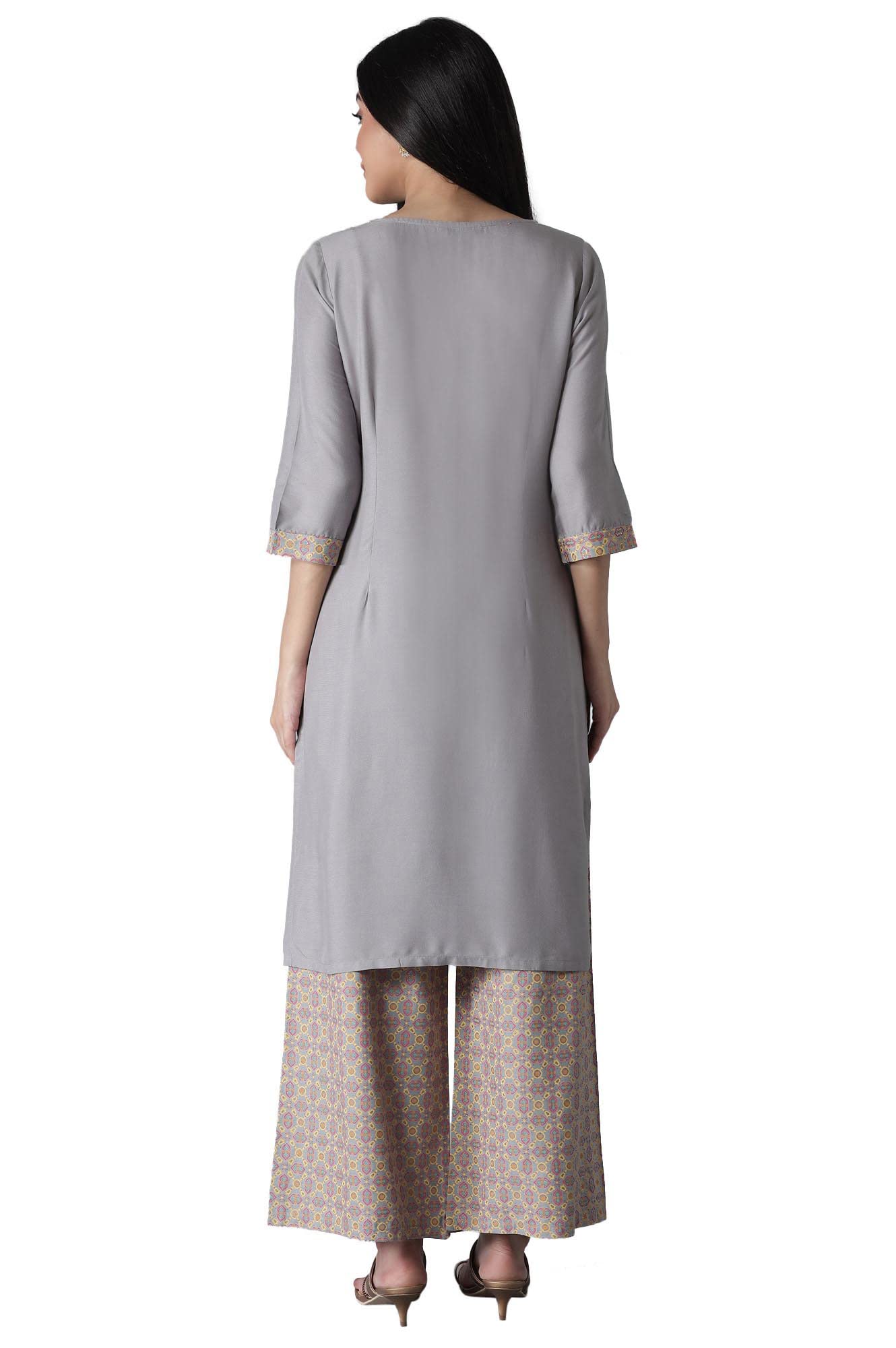 Aurelia Womens Viscose Kurta-Straight Palazzo