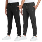 XYXX Mens Cotton Modal Joggers - Relaxed Fit, Antimicrobial, High Stretch, Sweat Absorbent Solid Ace Loungewear with Zippered P