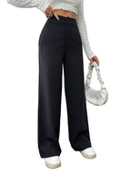 Toochki Women Spandex Pant Stretchable Slim Fit Trouser, for Office School Formal Casual Black