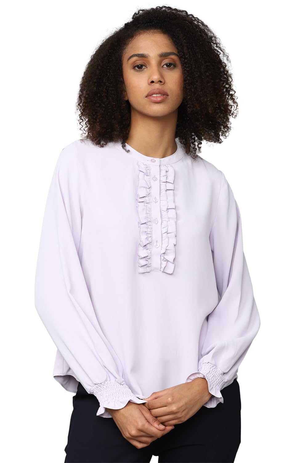 Allen Solly Women Solid Casual Full Sleeve T-Shirt
