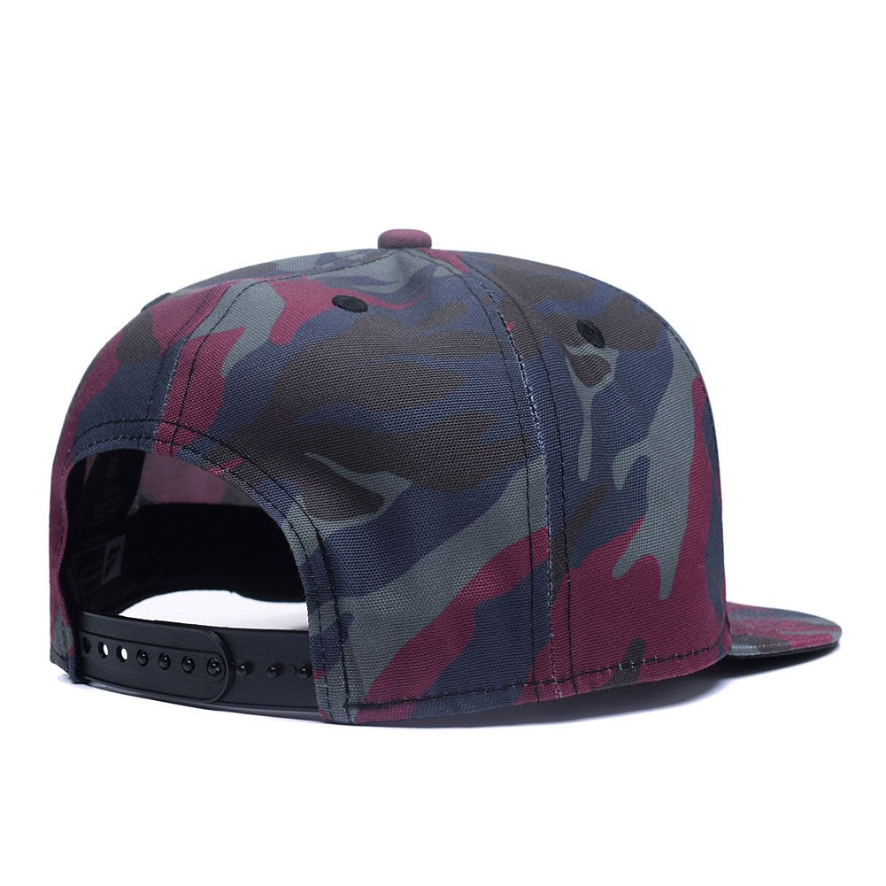 Unisex Camouflage Baseball Cap,Classic Army Camo Adjustable Snapback Flat Bill Brim Trucker Hat Red Green Blue