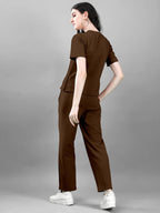 Selvia Co-Ords Set For Women|Lycra Top & Trouser Set|Casual Co-Ords Set For Women|Solid Two Piece Co-Ord Set|Sports Wear Co-Ords