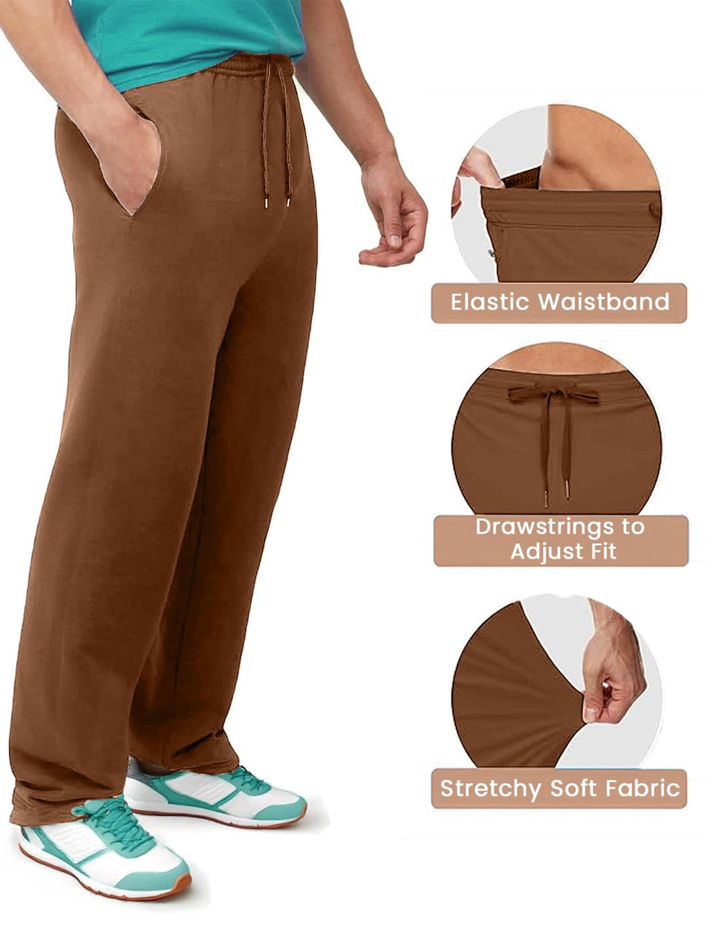 Nobero MenS Regular Sweatpants (1M-Bwjg-R0149_Mocha Bisque