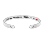 JoycuFF Sisters Gifts from Sister Birthday Gifts for Sister Bracelet for Women Bracelets Inspirational Stainless Steel Cuff Big 