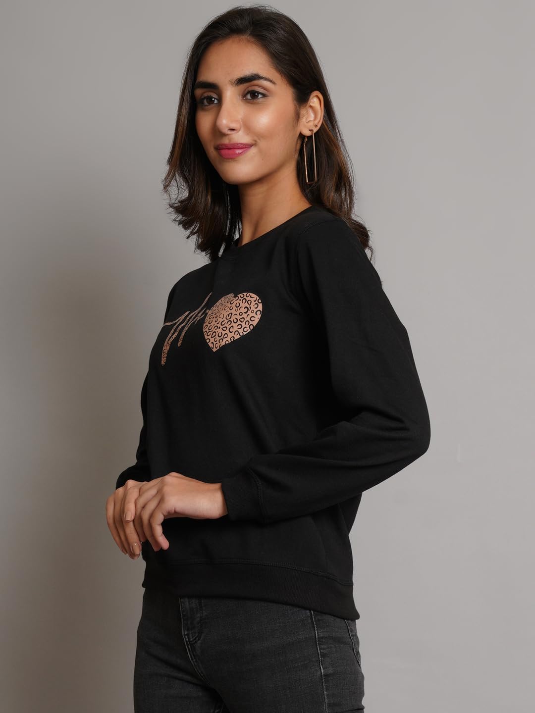 Kotty Women Full Sleeve Round Neck Pinted Sweatshirt