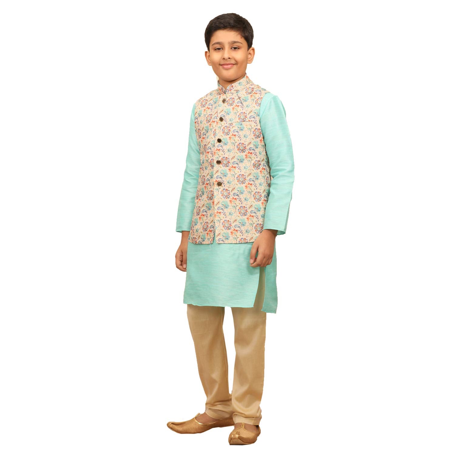 Manyavar Blended Viscose Kurta Pajama Set For Kids And Boys(10-12 Years)