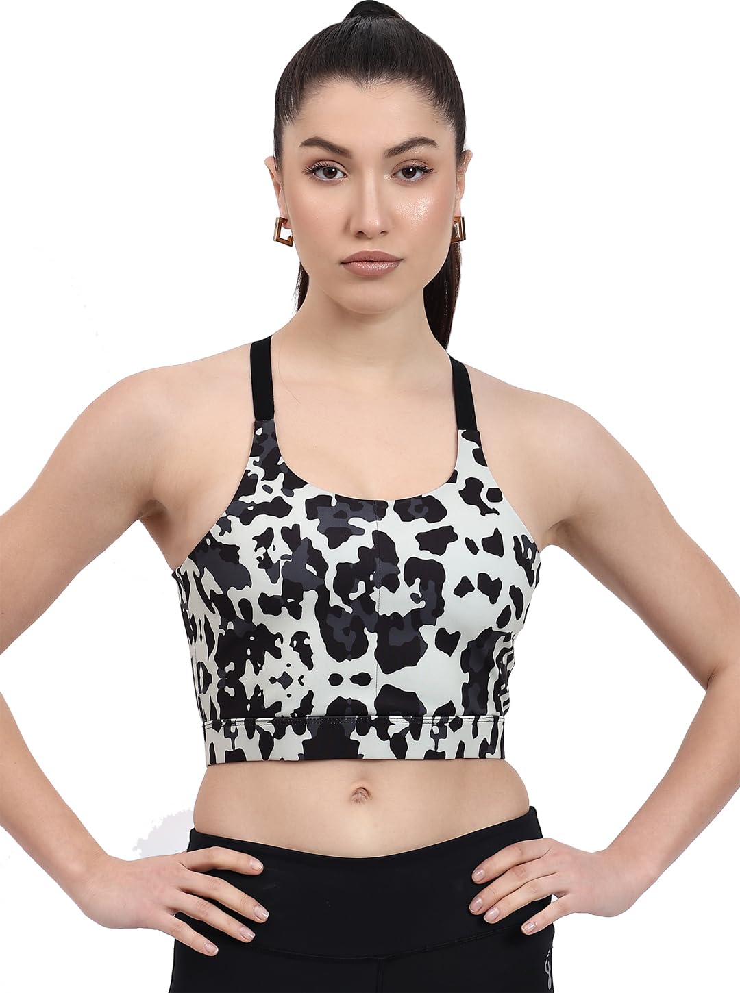 Full Coverage Strachable RapidDry Sports Bra With All Day Comfort Black