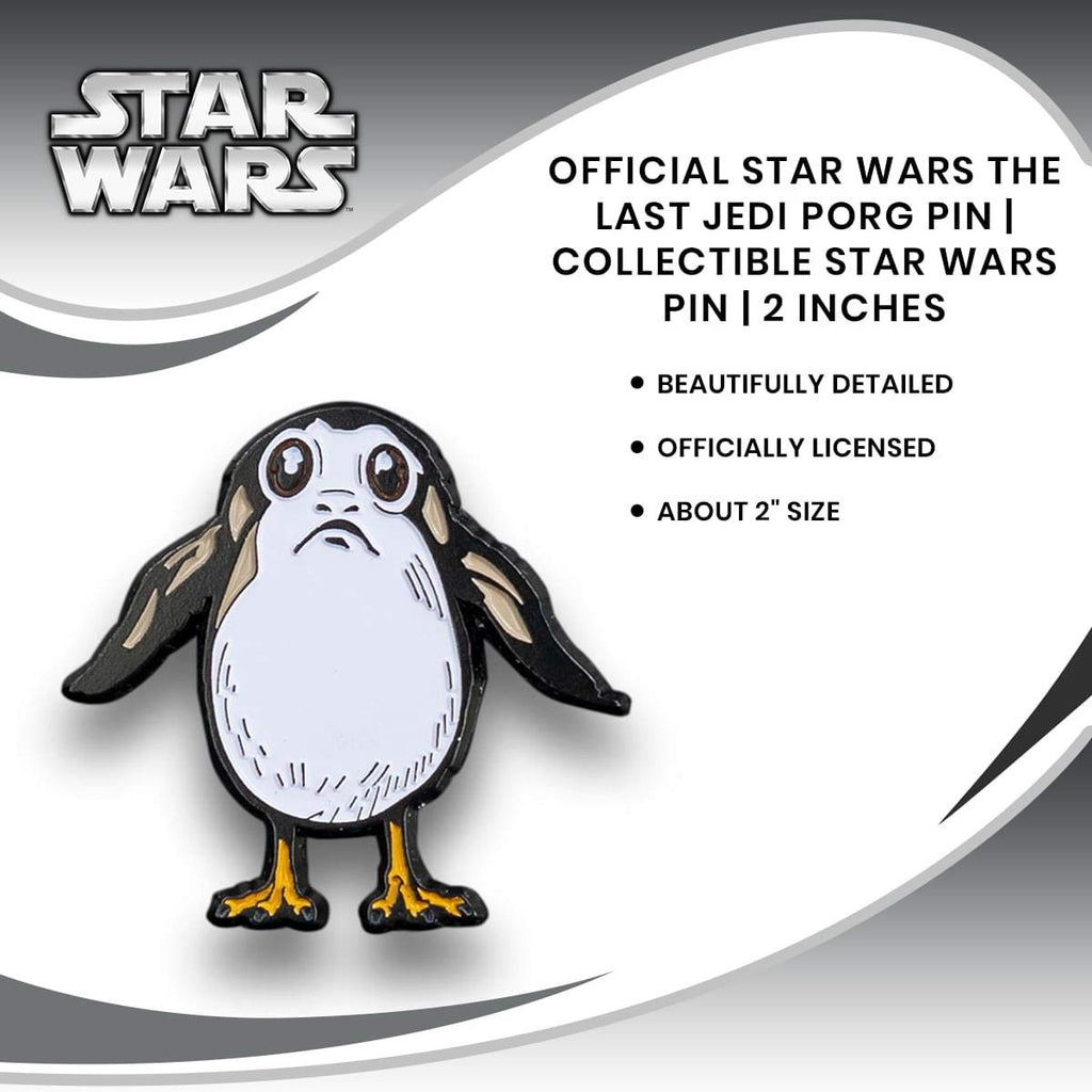 OFFICIAL Star Wars: The Last Jedi Porg Pin | Collectible Star Wars Pin | About 2 Diameter