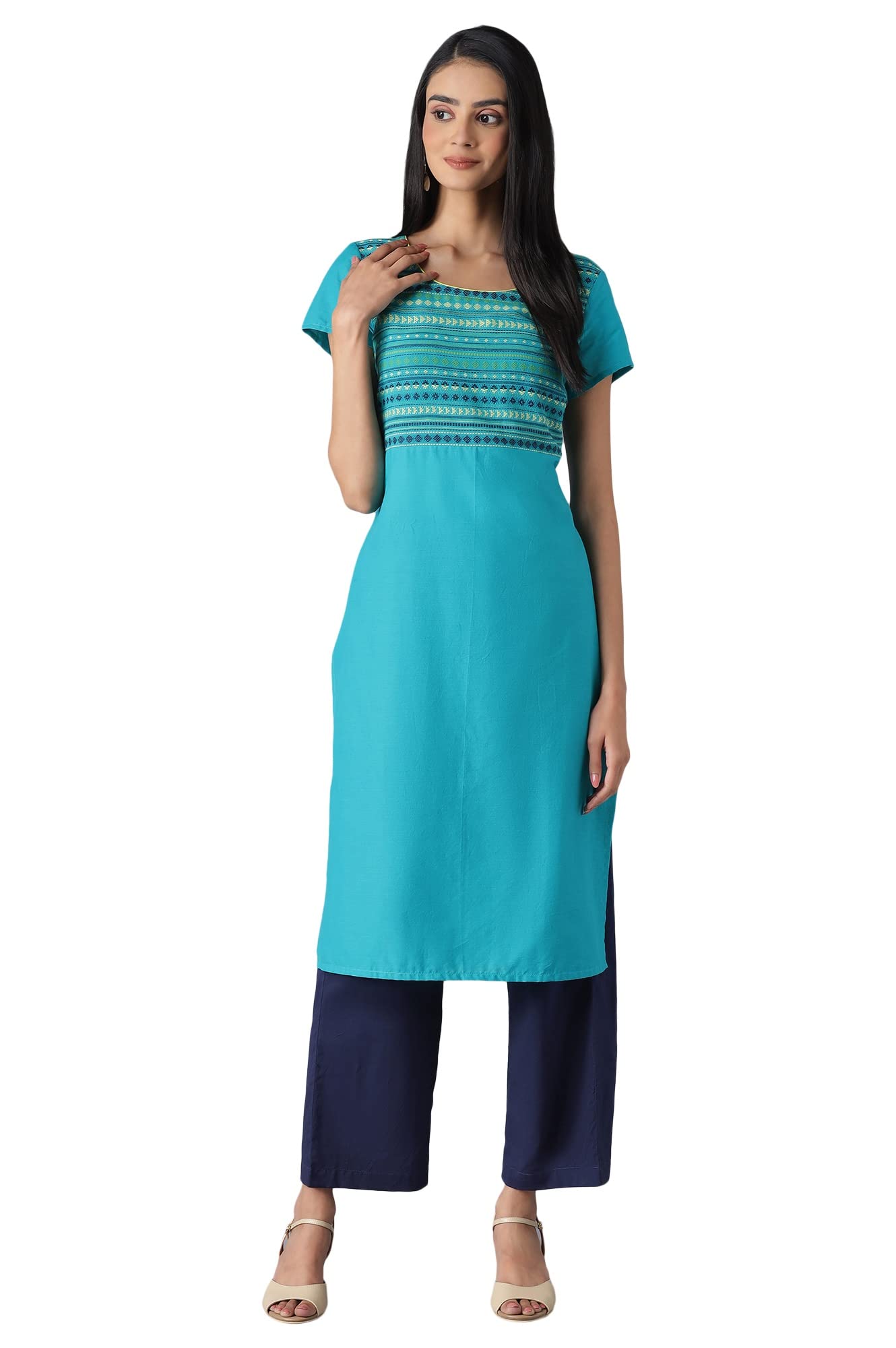 Aurelia Women'S Cotton Kurta & Trouser (22Feas12875-702986_Green_S)