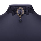 AOCHEE Black Lace Choker Necklace Lace Gothic Choker for Women for Halloween Weeding Costume Party Prom Vampire Choker (Black)