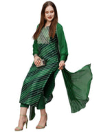 ANNI DESIGNER Womens Georgette Printed Straight Embroidered Kurta with Pant & Dupatta (RUPKLA Mehandi-NW_XXL_Green_XX-Large)