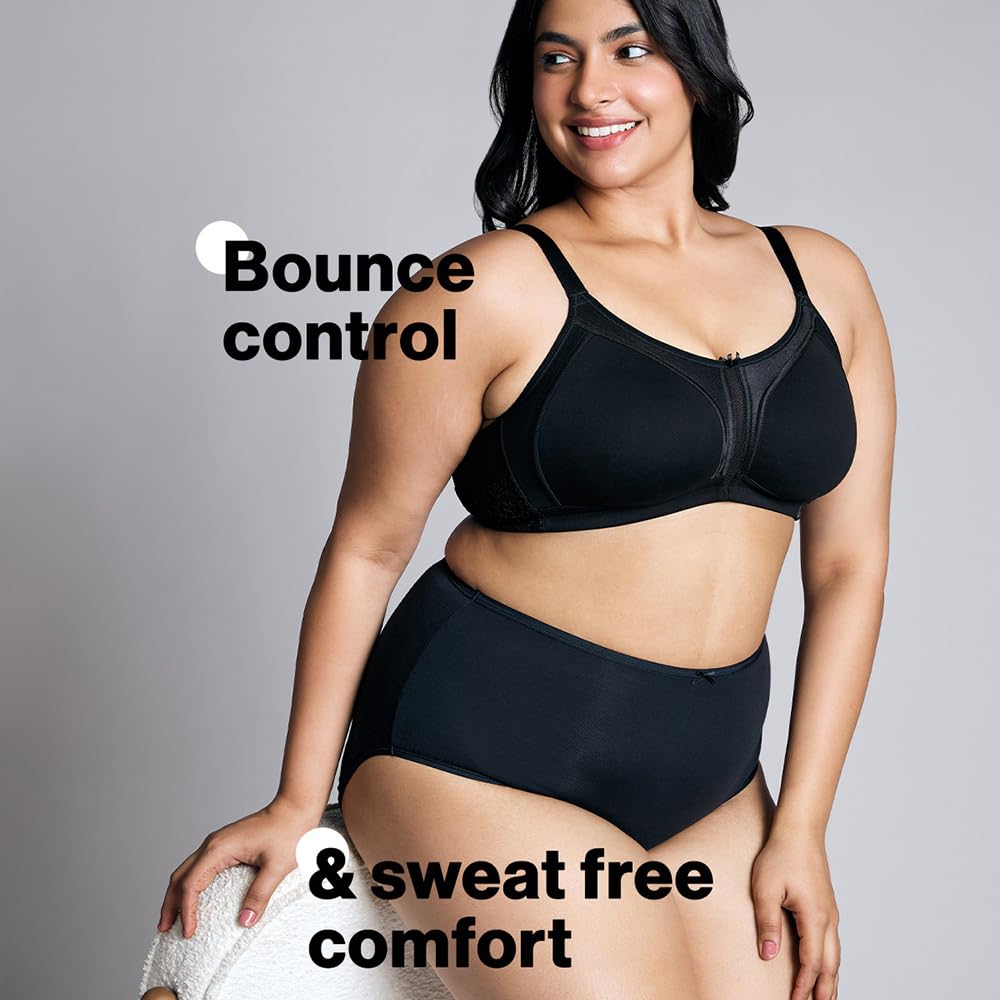 Nykd By Nykaa WomenS Full Support M-Frame Heavy Bust Everyday Cotton Bra | Non-Padded | Wireless | Full Coverage| Bra, Nyb101, B