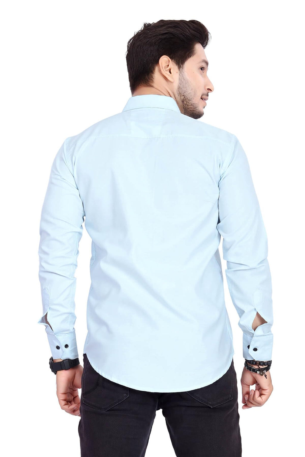 Rebelify MenS Cotton Shirt With Pockets Full Sleeves Spread Collar Solid Pattern Botton Down Closure Regular Fit And Standard L