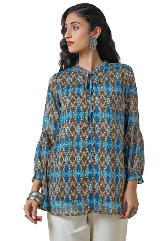 Soch Women Chiffon Printed Active Shirts & Tee