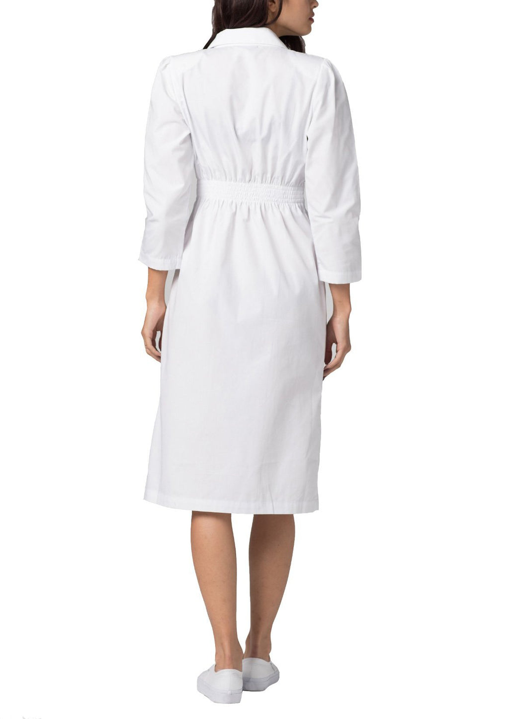 Adar Universal Scrub Dress for Women - Fitted Midriff Dress - 2810 - White - 10