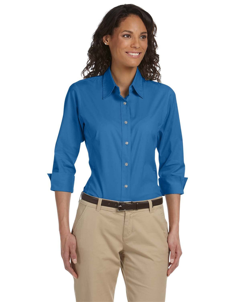 Ladies Perfect Fit34-Sleeve Stretch Poplin Blouse - LIME - S(D0102H7YEV6)