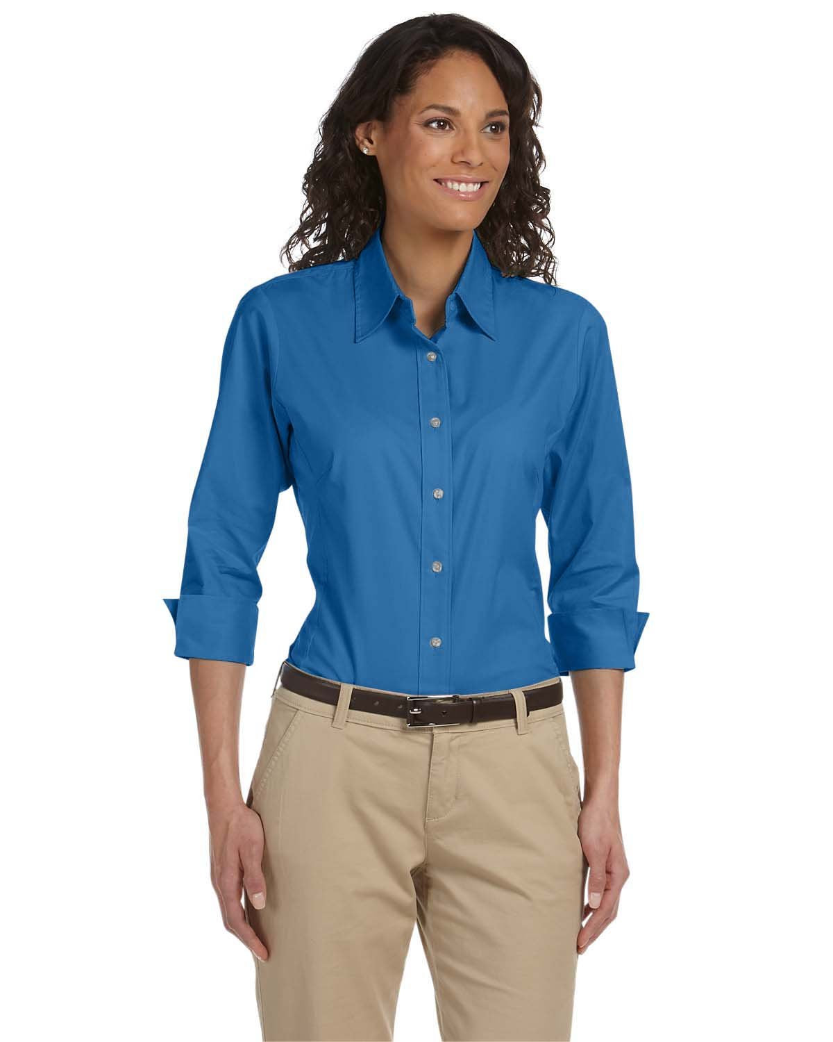 Ladies Perfect Fit34-Sleeve Stretch Poplin Blouse - LIME - S(D0102H7YEc8)