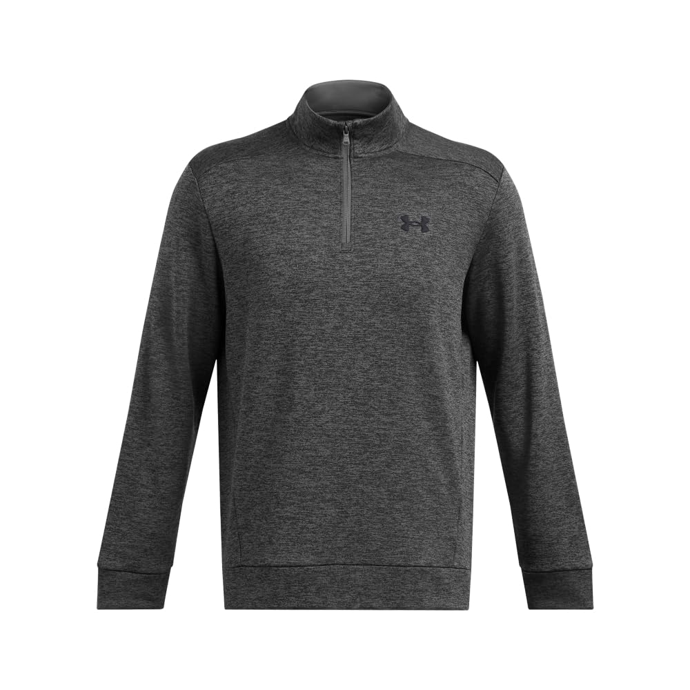 Under Armour Men's Armour Fleece Twist Quarter Zip, (026) Castlerock / / Black, Small