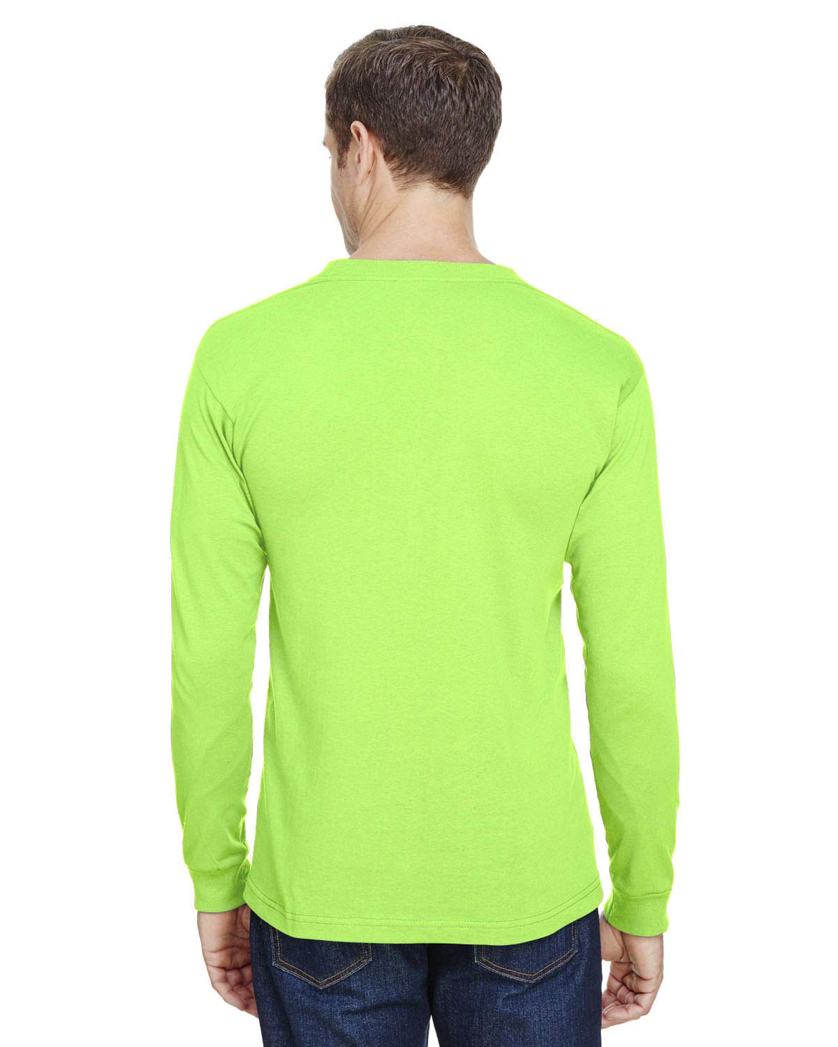 Unisex Union-Made Long-Sleeve Pocket crew T-Shirt - ASH - S(D0102H7MXA6)