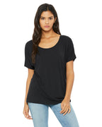 Ladies Slouchy T-Shirt - WHITE MARBLE - S(D0102H7W5D8)