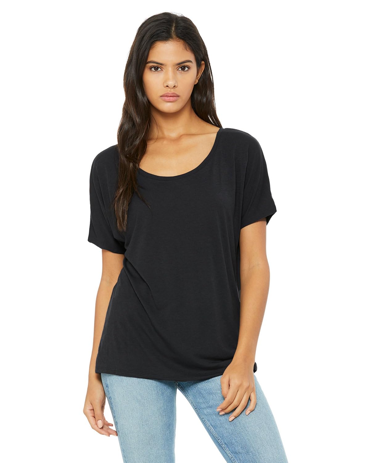 Ladies Slouchy T-Shirt - WHITE MARBLE - S(D0102H7W5ZP)
