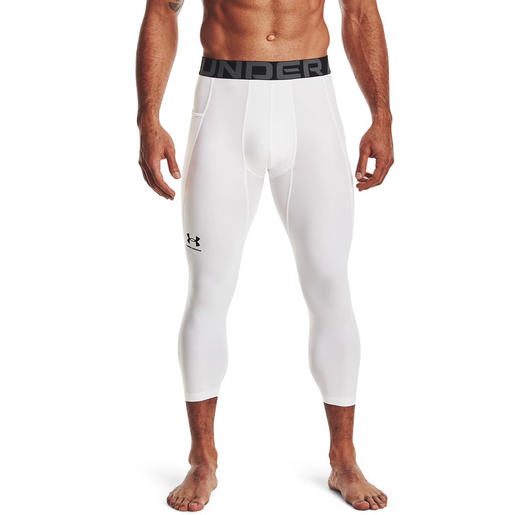 Under Armour Men's Armour HeatGear 3/4 Leggings , White (100)/Black, XX-Large