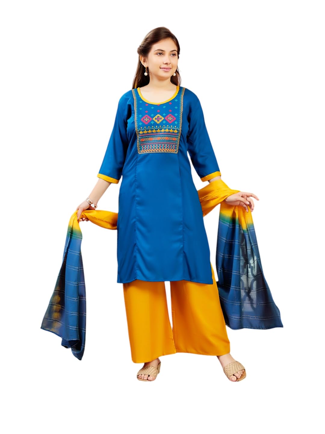 Aarika GirlS Cotton Regular Tunic Shirt (Kurti-H-3_Dark Green_34)