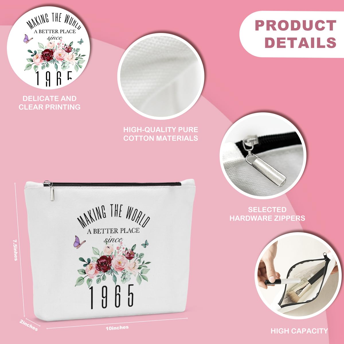 JIUWEIHU 60th Birthday Gifts for Women, 60th Birthday Decorations Present, 60 Year Old Birthday Gift Ideas for Sisters, Friend,