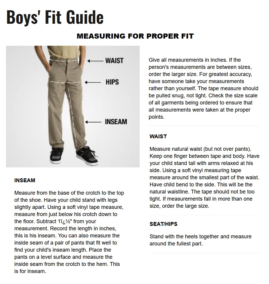 Dickies Boy's Big Flex Waist Flat Front Pants, Black, 20 Husky