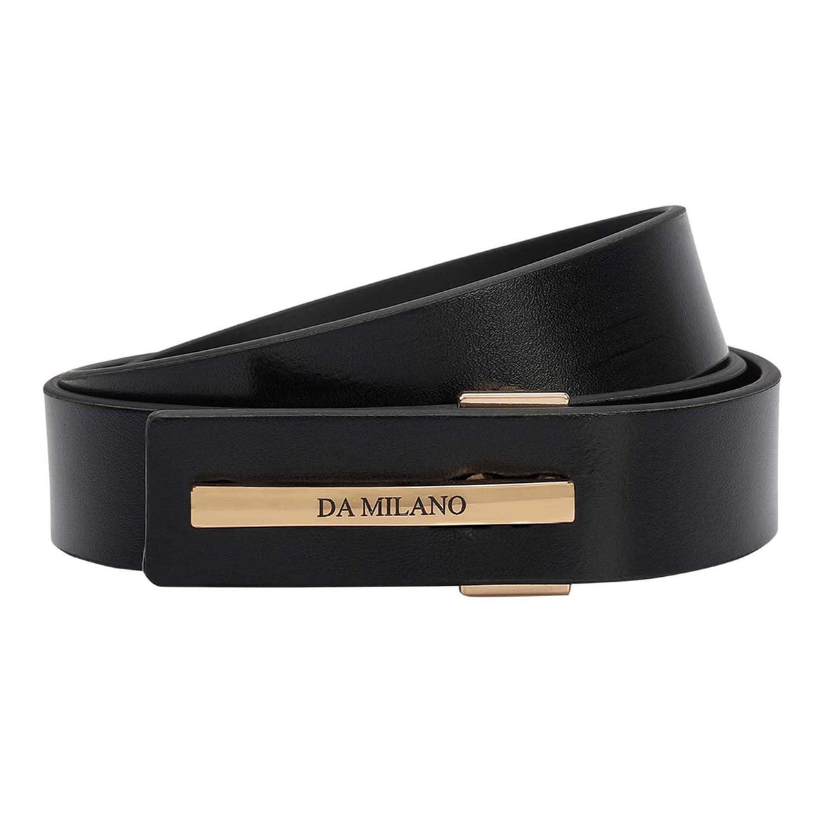 Da Milano Non Reversible Leather Belt For Women  Black 38