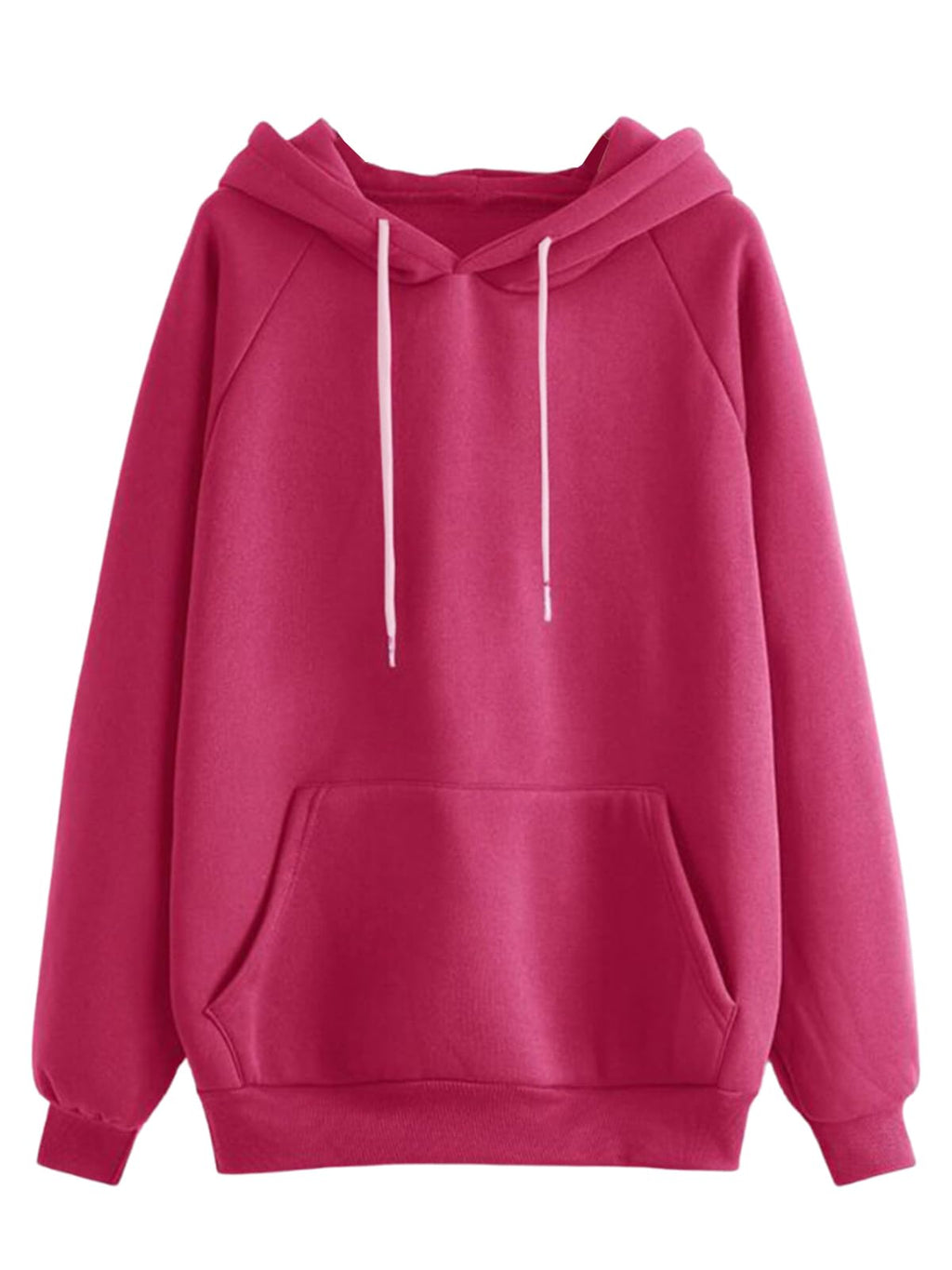 Juneberry Cotton Poly Fleece Regular Fit Pink, Purple, Green & Orange Solid Full Sleeve Hoodie For Women & Girls (Available In S