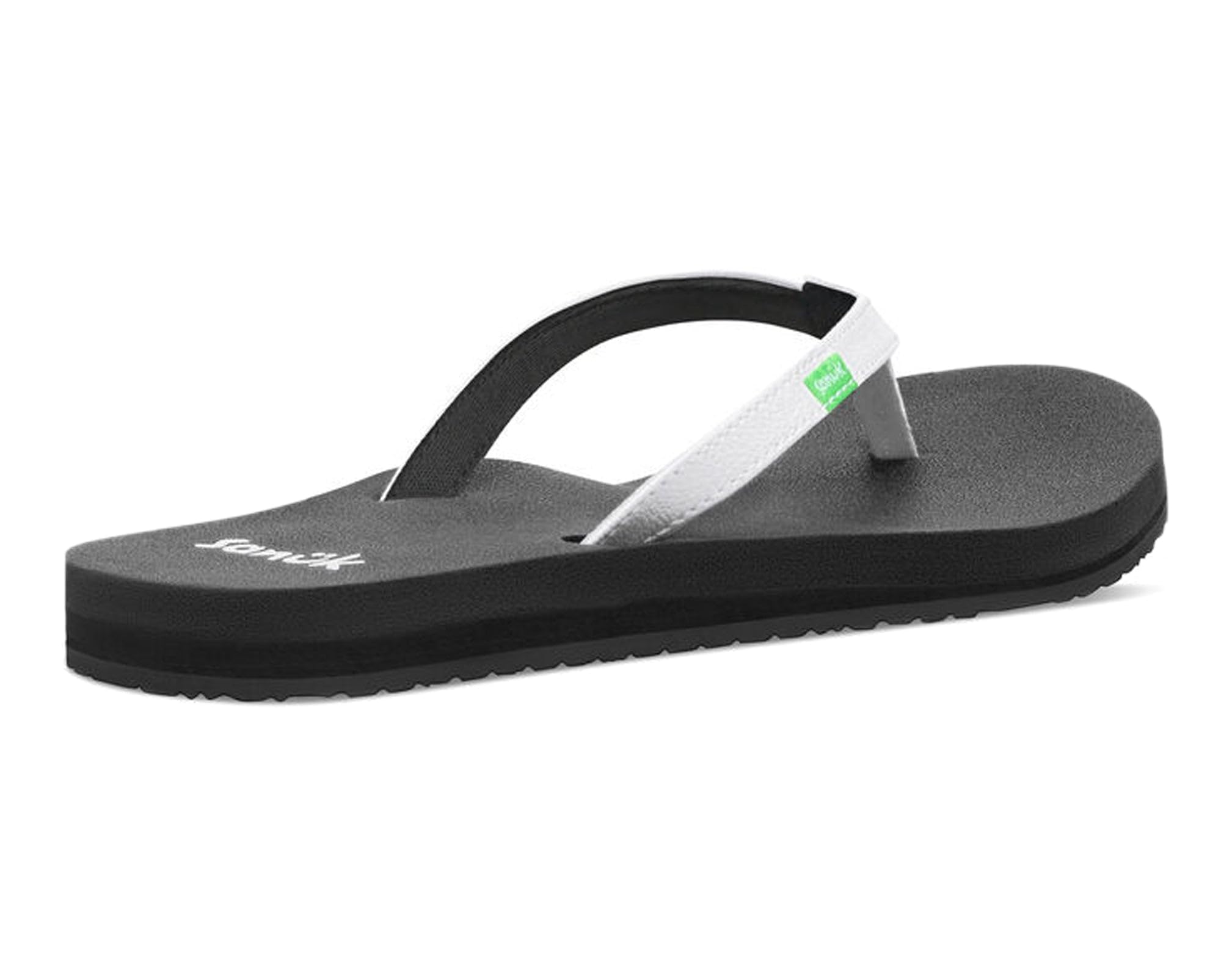 Sanuk Women's Yoga Joy Core | Flip Flops for Women | Yoga Sandals For Women | Memory Foam Footbed | Thin Strap, White, 7